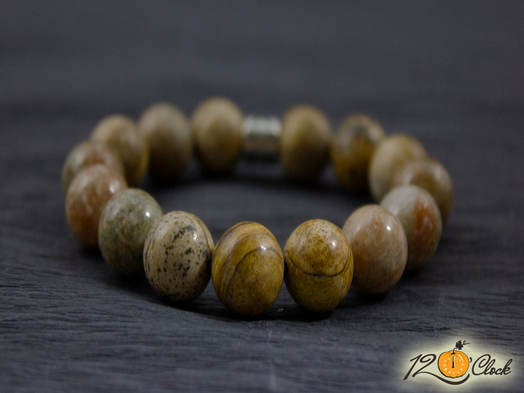 Гривна "Яспис с унакит" - зодия Риби