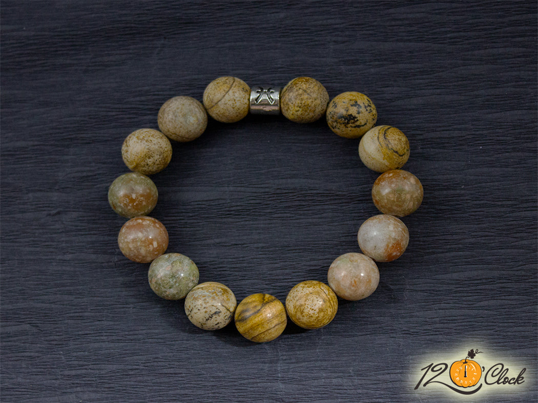 Гривна "Яспис с унакит" - зодия Риби