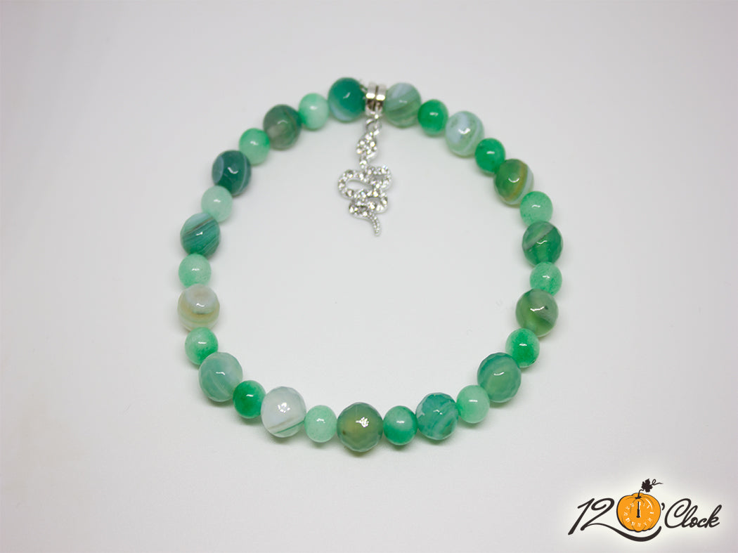 Гривна "Годината на дървената змия" – зелен ахат