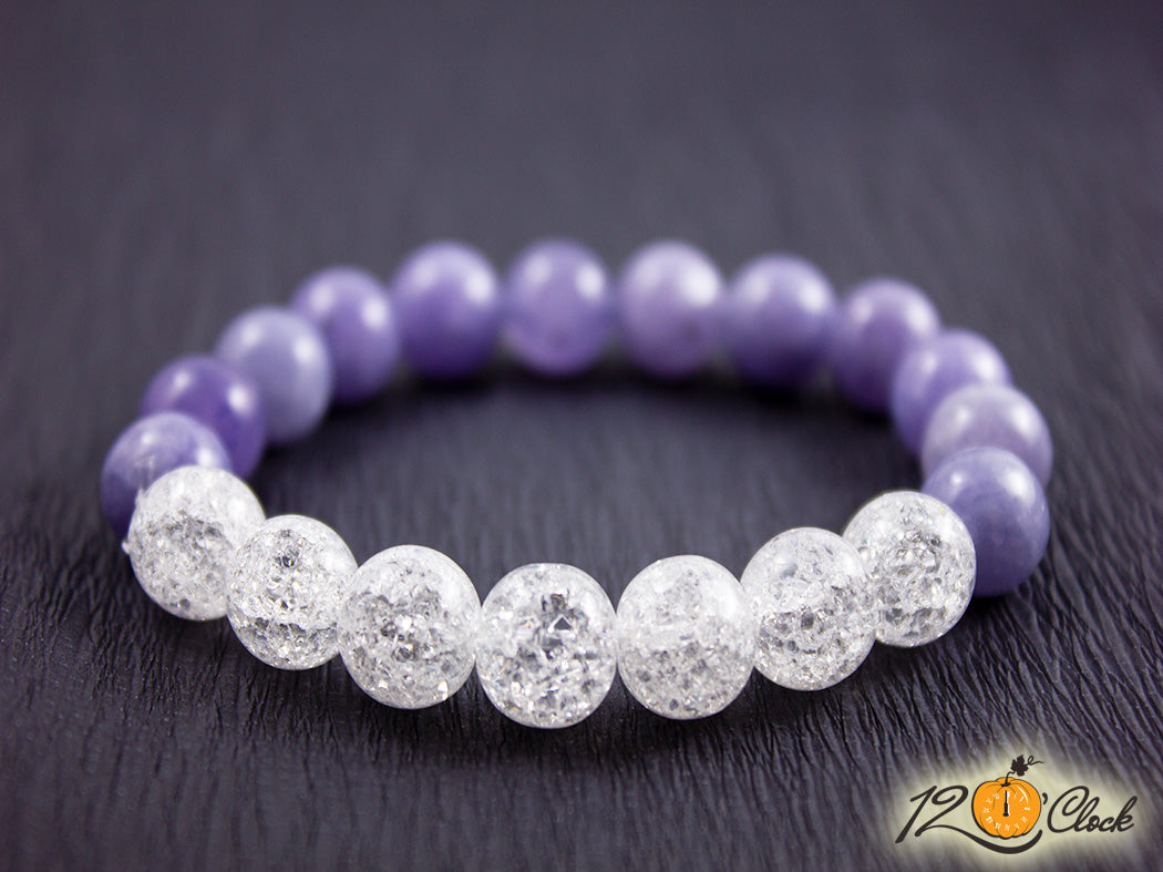 Гривна "Аквамарин и напукан планински кристал"