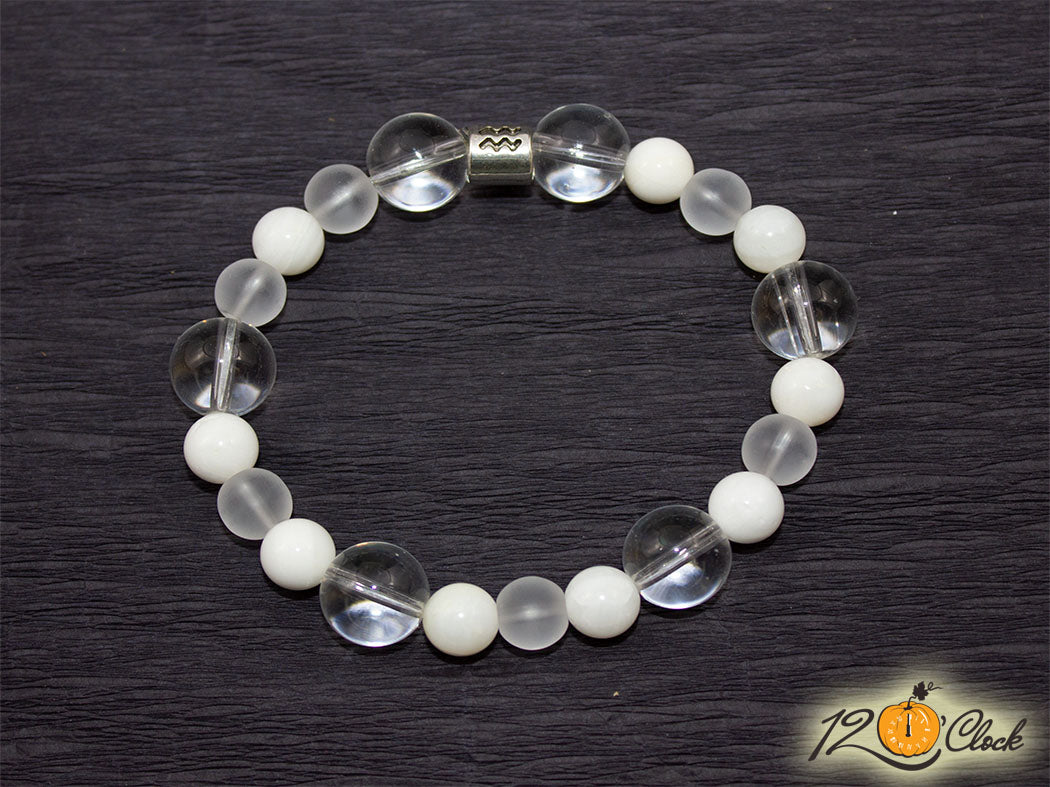 Гривна "Седеф и планински кристал" - Зодия Водолей