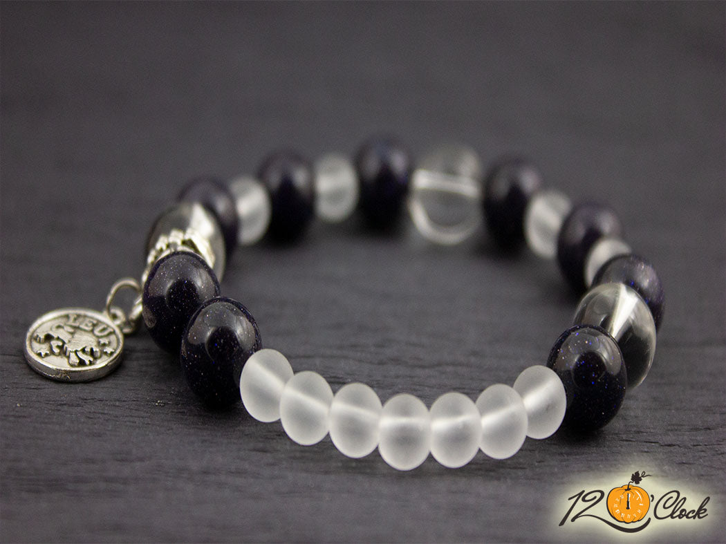 Гривна "Слънчев камък и планински кристал" - зодия Лъв