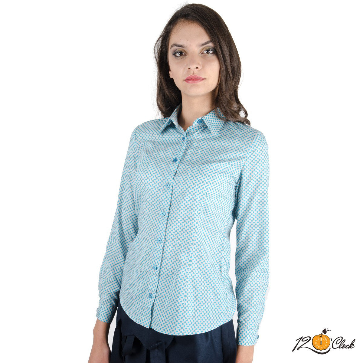 Дамска спортна риза на сини точки от Twelve O'clock