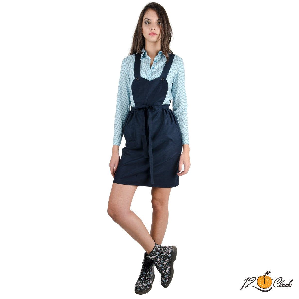 Дамска спортна риза на сини точки от Twelve O'clock