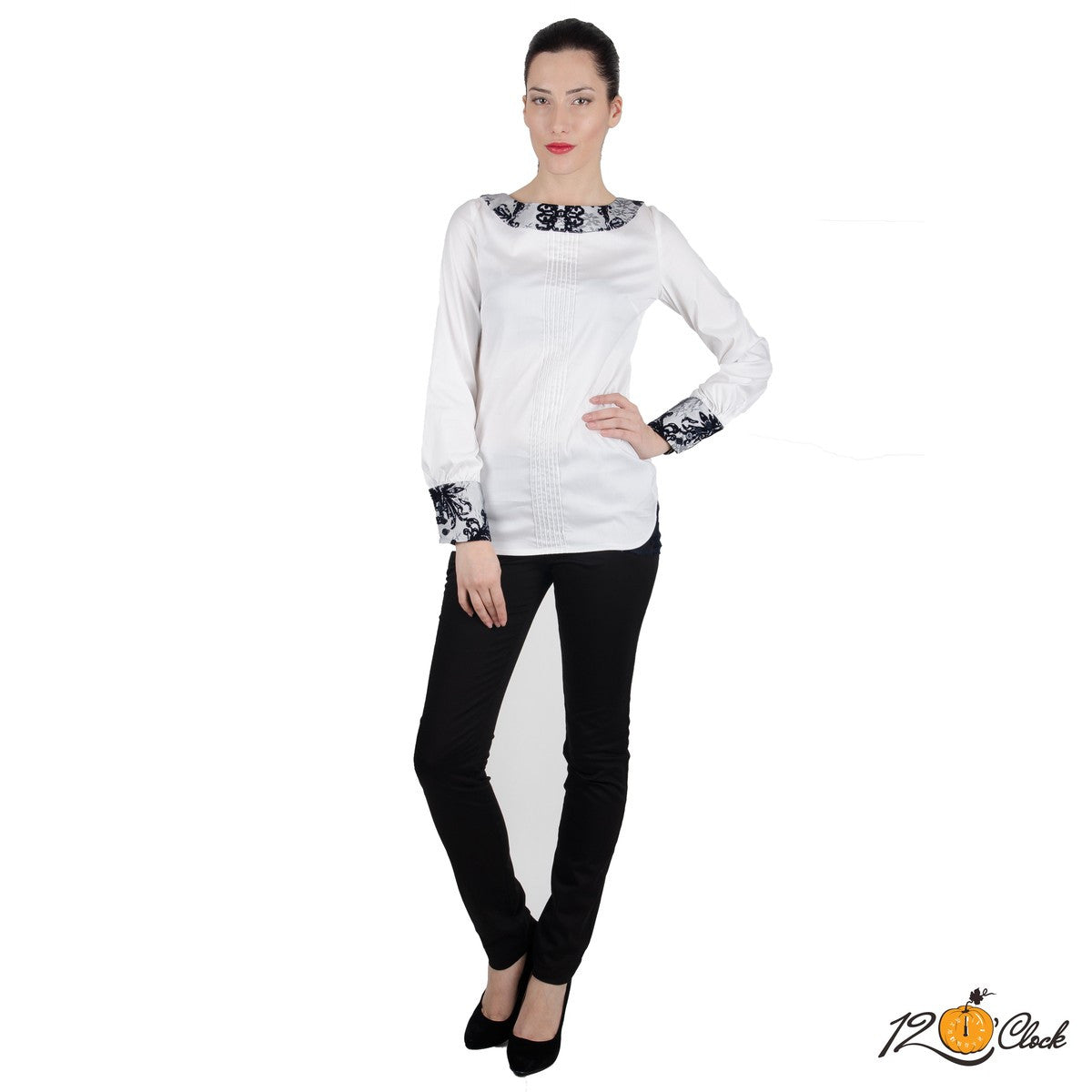 Бяла риза с дантела от Twelve O'clock