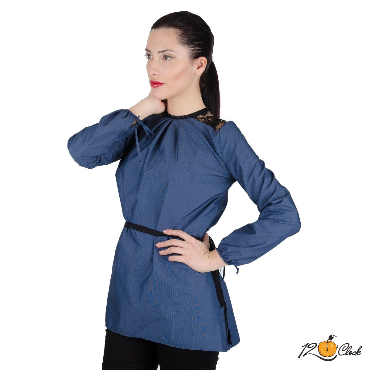 Сина риза с дантела от Twelve O'clock