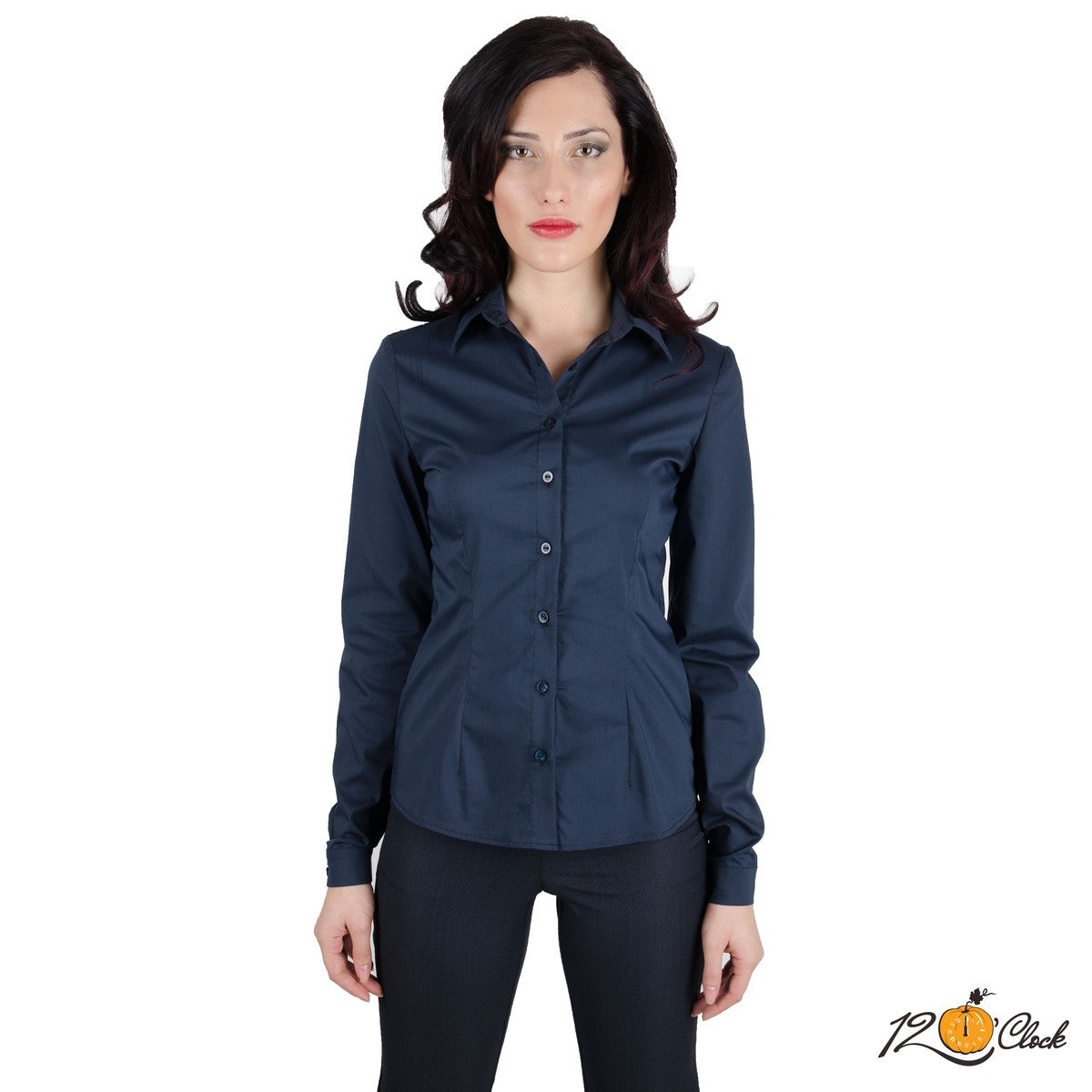 Дамска класическа риза в тъмно синьо от Twelve O'clock