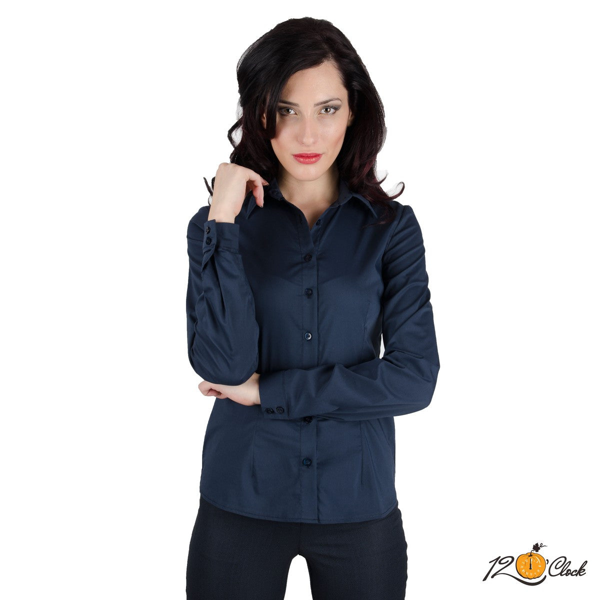 Дамска класическа риза в тъмно синьо от Twelve O'clock