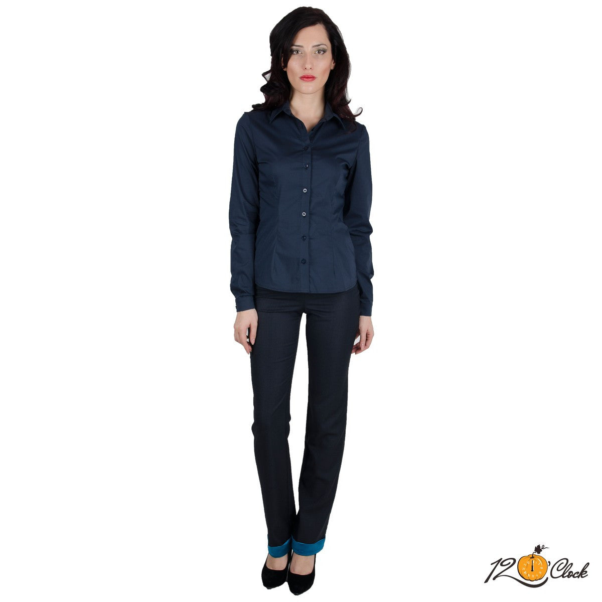 Дамска класическа риза в тъмно синьо от Twelve O'clock