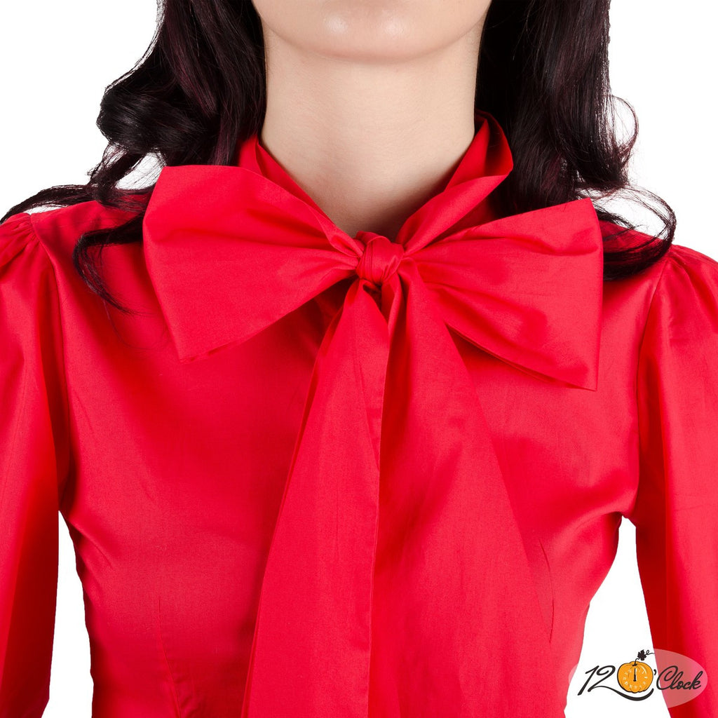Дамска риза в червено с панделка от Twelve O'clock