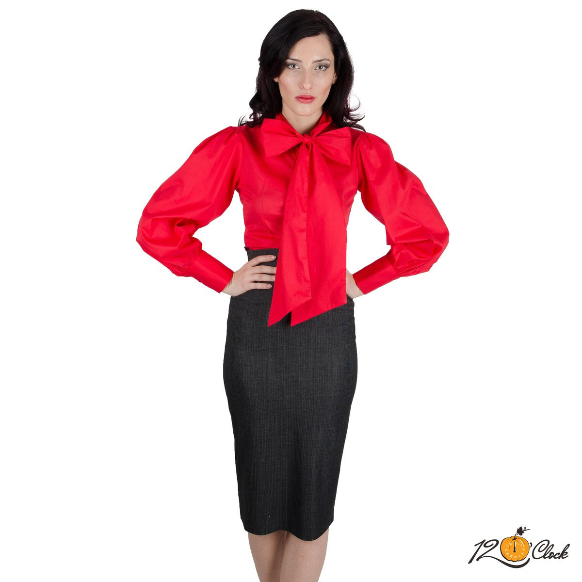 Дамска риза в червено с панделка от Twelve O'clock