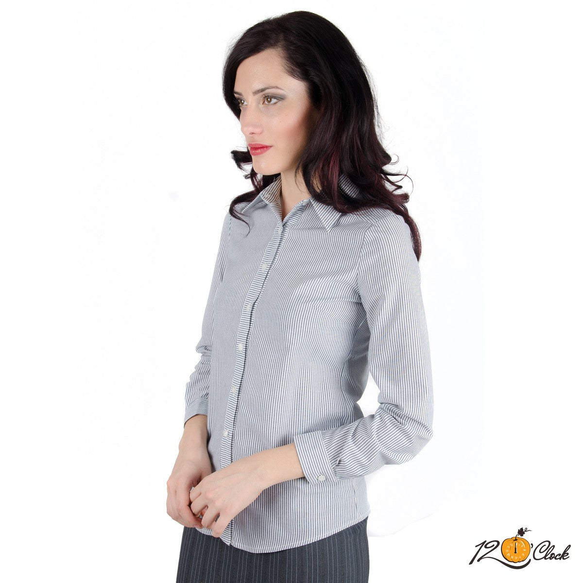 Дамска класическа риза в сиво от Twelve O'clock