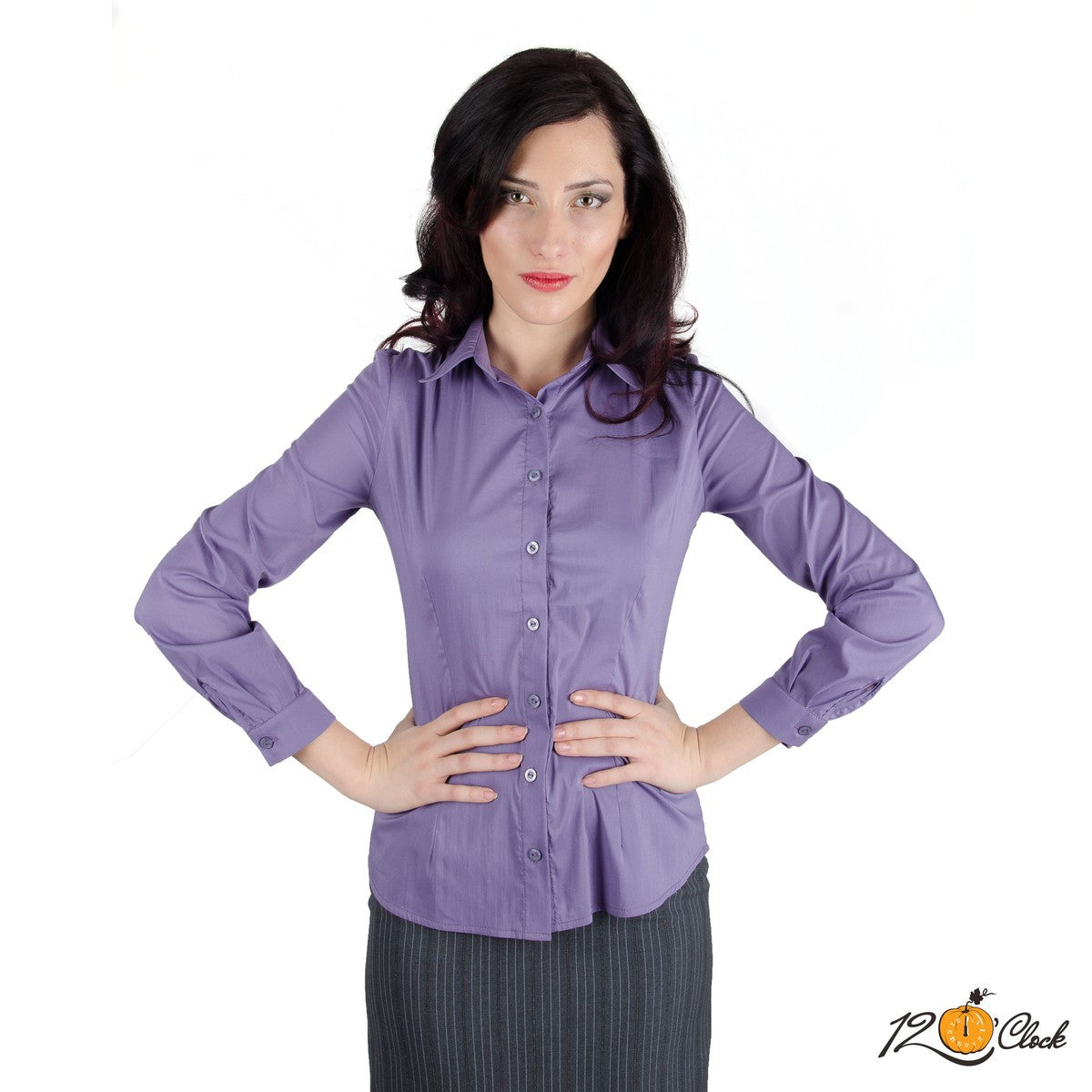 Дамска класическа риза в лилаво от Twelve O'clock