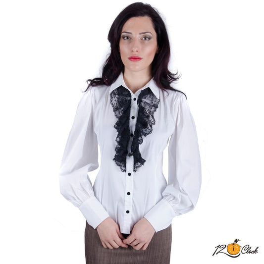 Дамска риза с дантелено жабо от Twelve O'clock