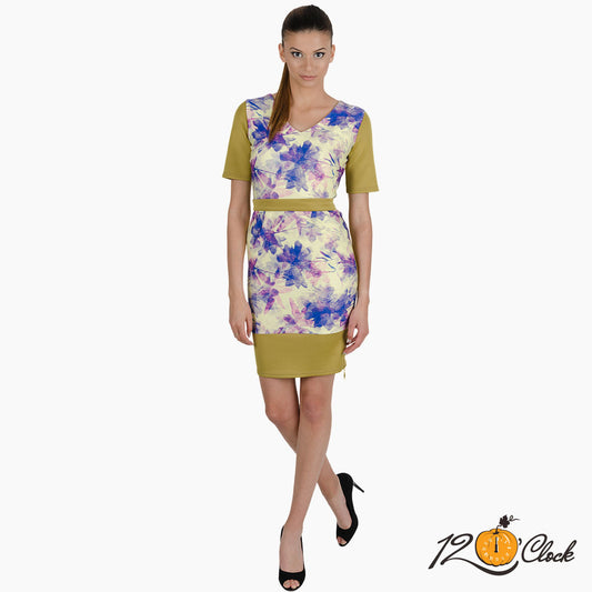 Вталена рокля на цветя с ципове и цепка от Twelve O'clock