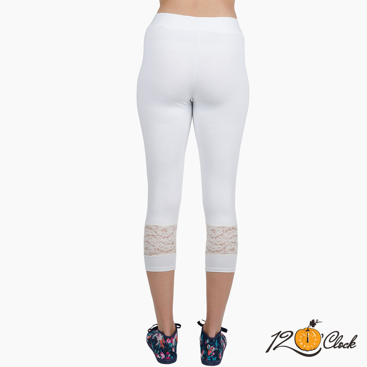 Бял клин от еластично трико с дантела от Twelve O'clock