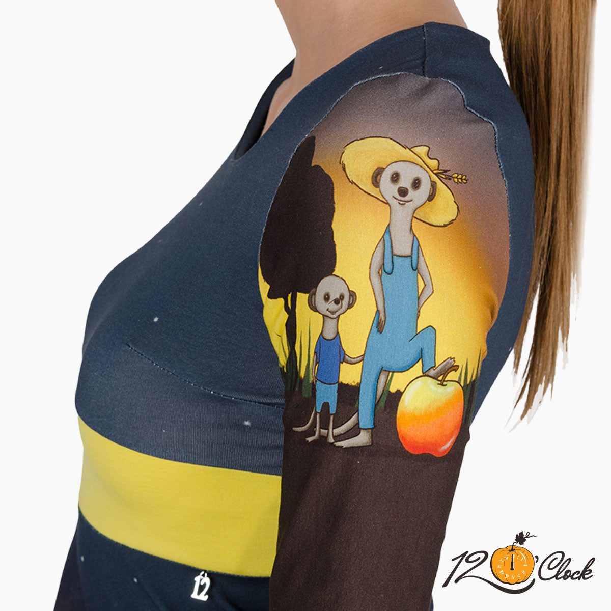 Асиметрична туника с анимиран принт от трико от Twelve O'clock