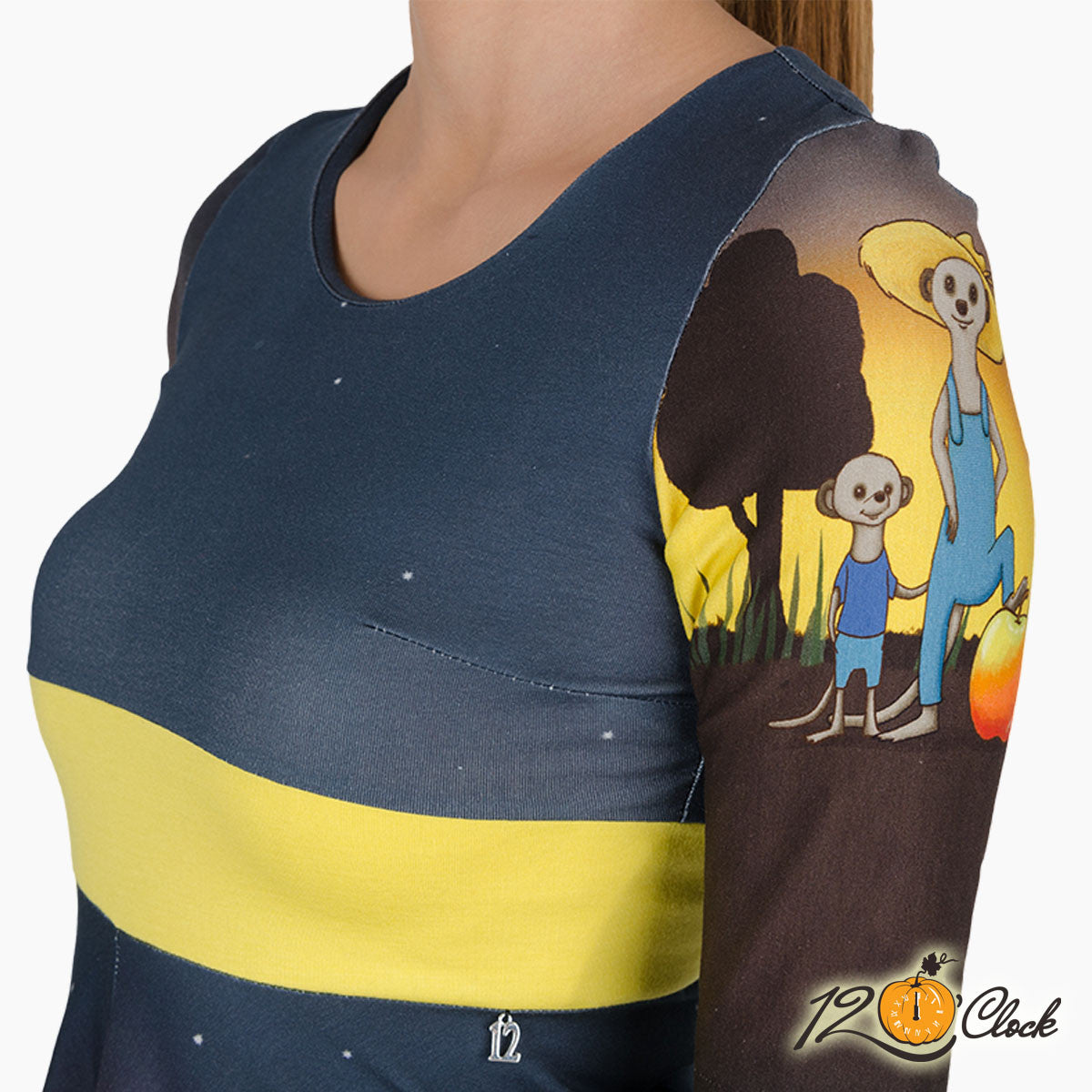 Асиметрична туника с анимиран принт от трико от Twelve O'clock