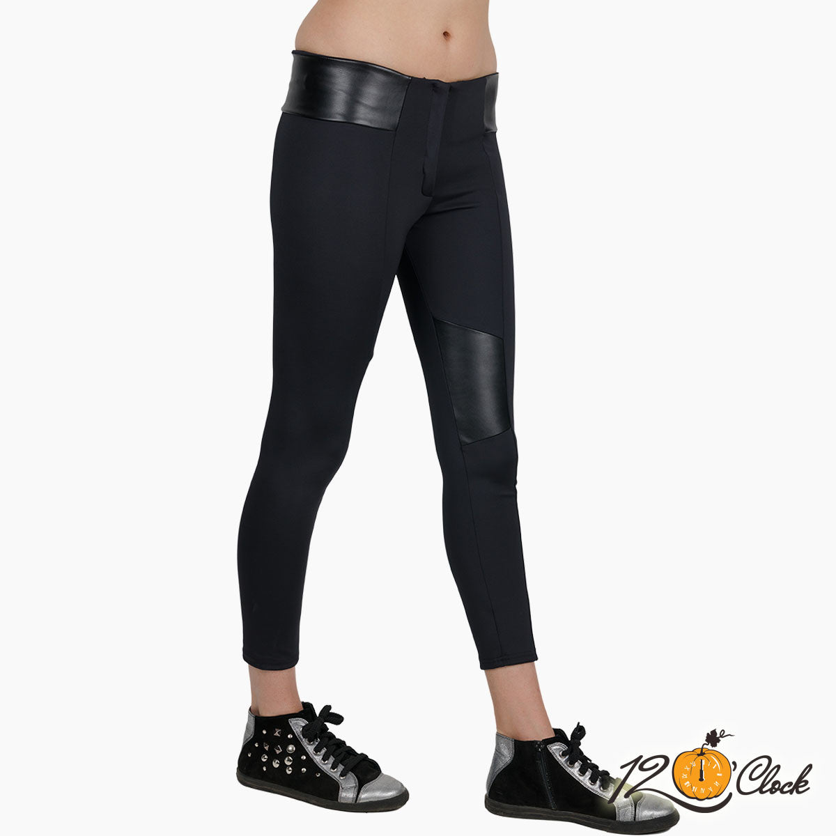 Спортно елегантен клин с кожа от Twelve O'clock