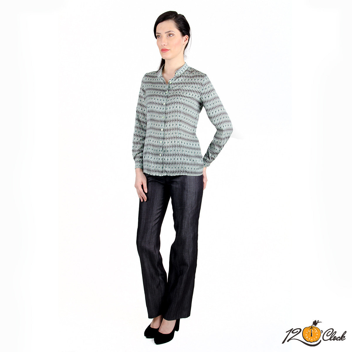 Спортно-елегантен панталон със свободни крачоли и широк колан от Twelve O"clock.