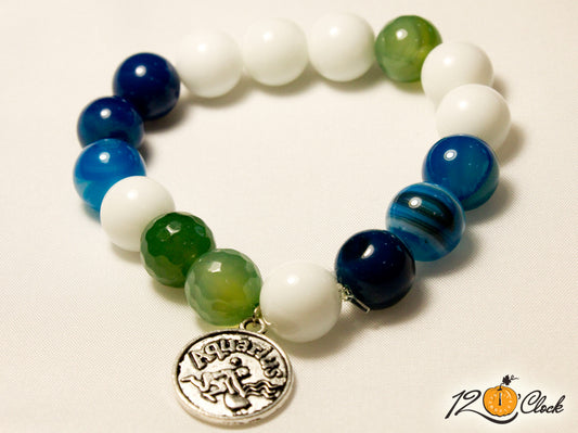 Гривна "Синьо-зелен ахат" - зодия Водолей от Twelve O'clock