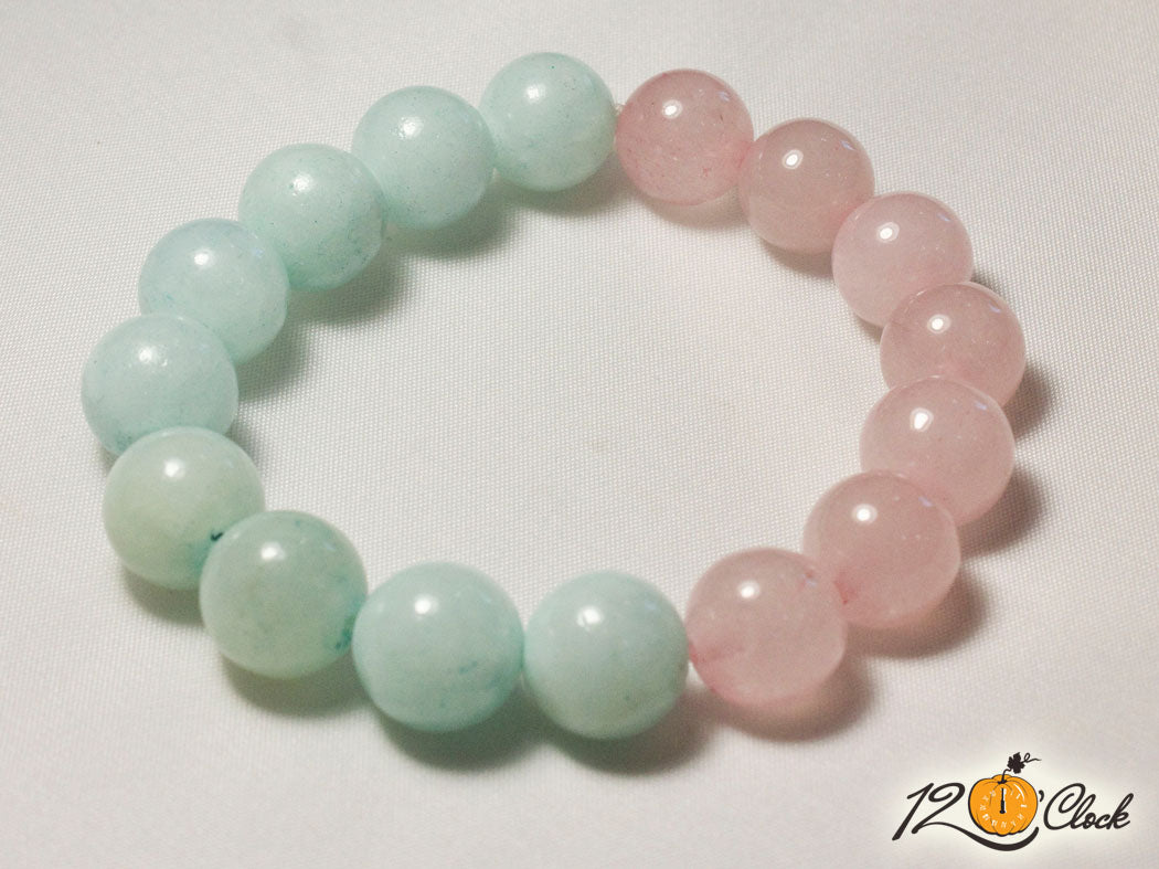 Холистична гривна розов кварц и син калцит от Twelve O'clock