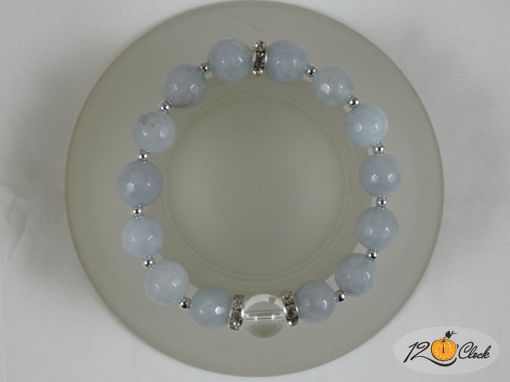 Гривна Аквамарин с планински кристал - зодия Рак от Twelve O'clock