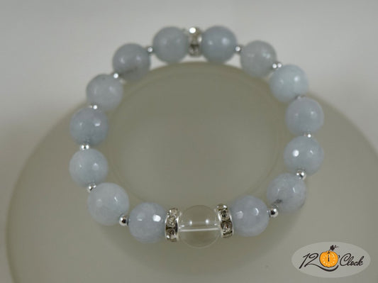 Гривна Аквамарин с планински кристал - зодия Рак от Twelve O'clock