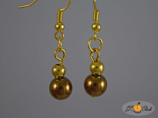 Обици Меден Хематит от Twelve O'clock