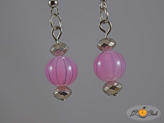 Обици Рисувано Розово от Twelve O'clock