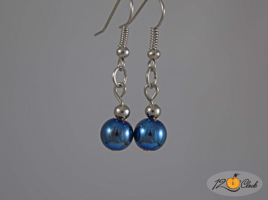 Обици Син Хематит от Twelve O'clock