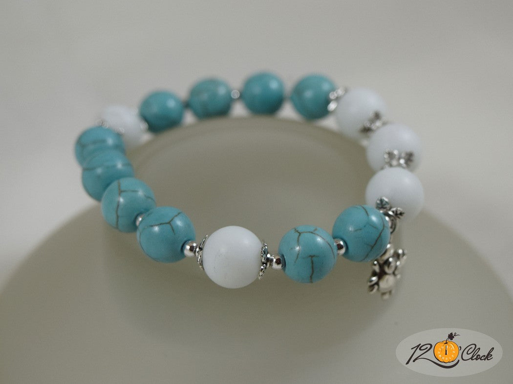 Гривна Син тюркоаз и ахат - зодия Рак от Twelve O'clock