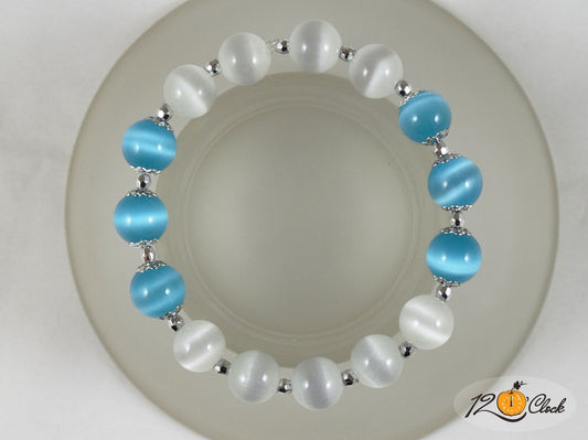 Гривна Светло синьо котешко око - зодия Дева от Twelve O'clock