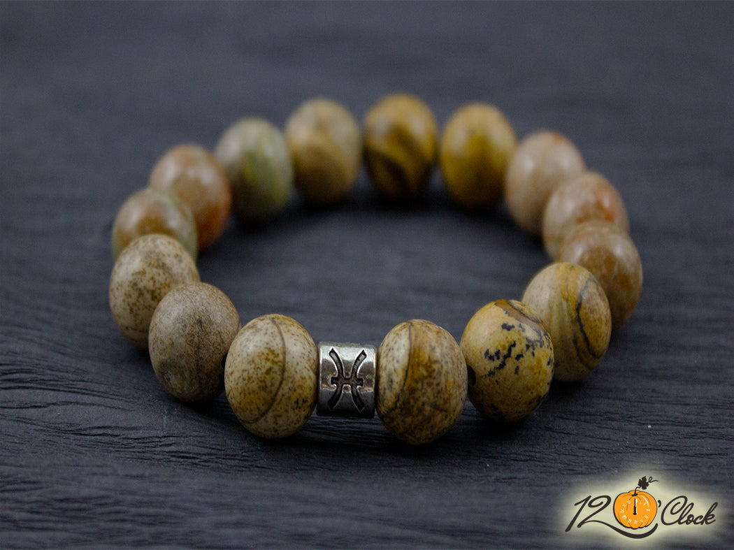 Гривна "Яспис с унакит" - зодия Риби