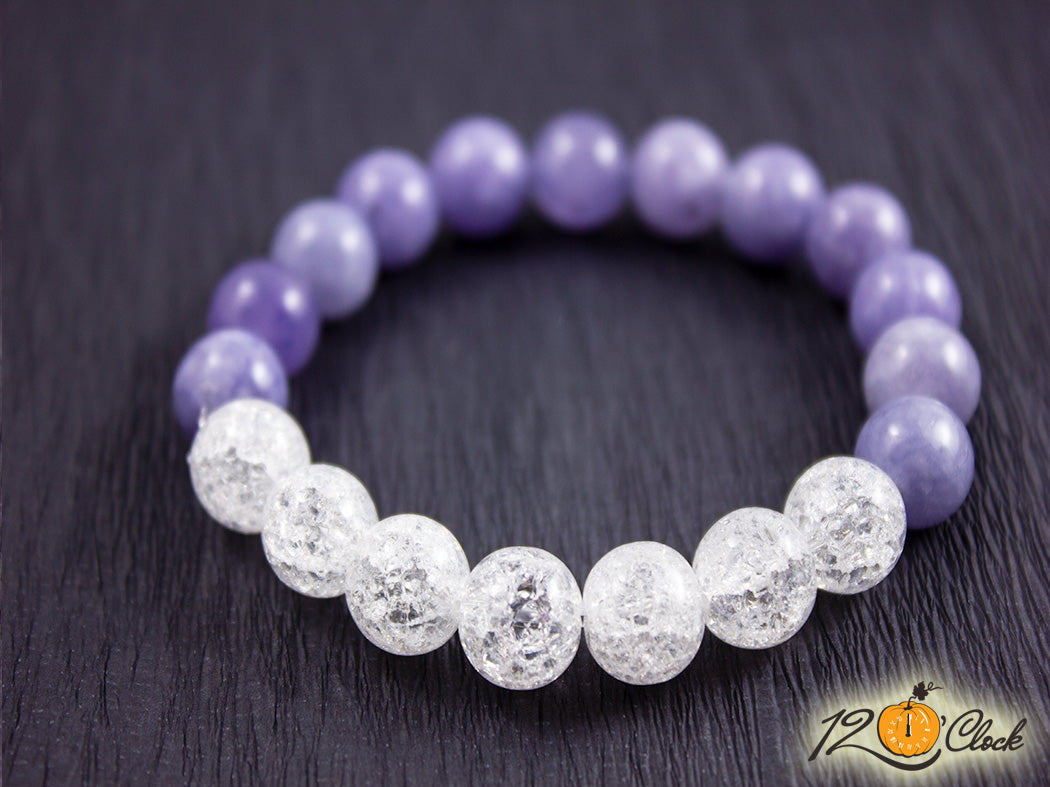 Гривна "Аквамарин и напукан планински кристал"