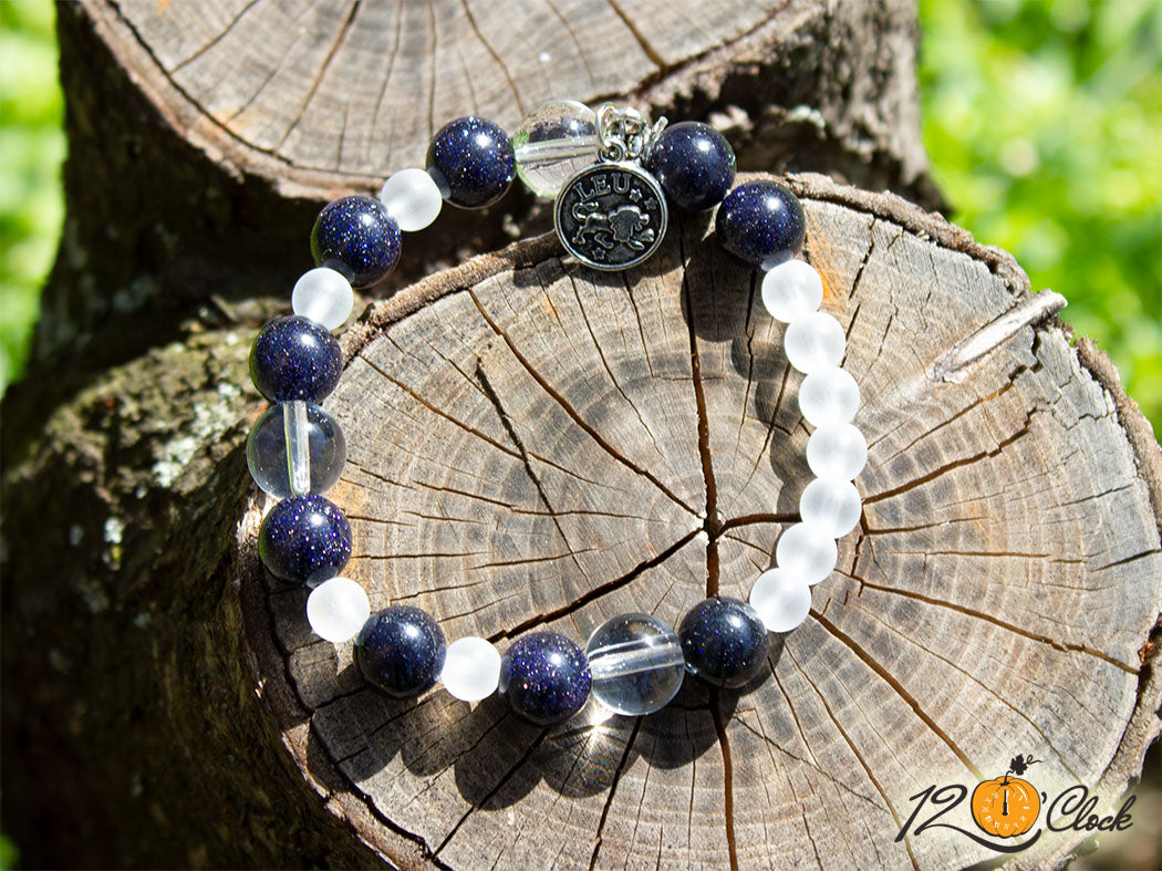 Гривна "Слънчев камък и планински кристал" - зодия Лъв