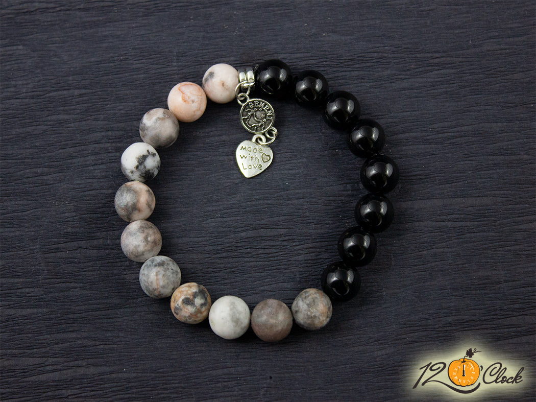 Гривна "Яспис Пикасо и оникс" - Зодия Дева