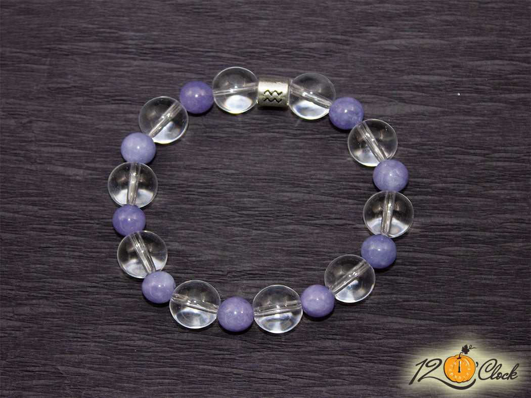 Гривна "Аквамарин и планински кристал" - Зодия Водолей