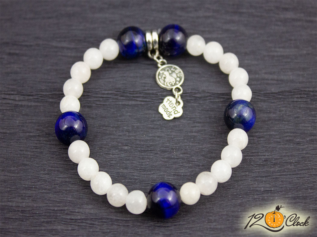 Гривна "Синьо тигрово око и халцедон" - зодия Лъв