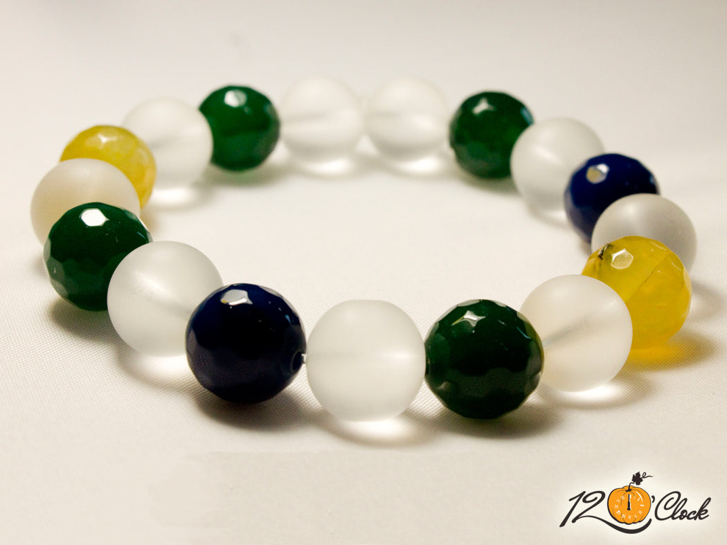 Гривна Цветни ахати и планински кристали - Зодия Водолей от Twelve O'clock