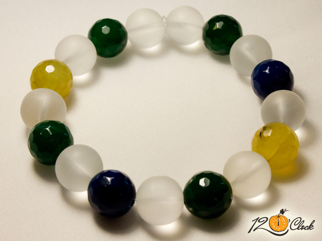 Гривна Цветни ахати и планински кристали - Зодия Водолей от Twelve O'clock