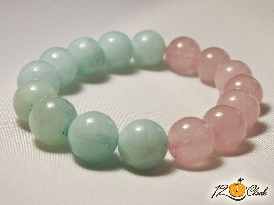 Холистична гривна розов кварц и син калцит от Twelve O'clock