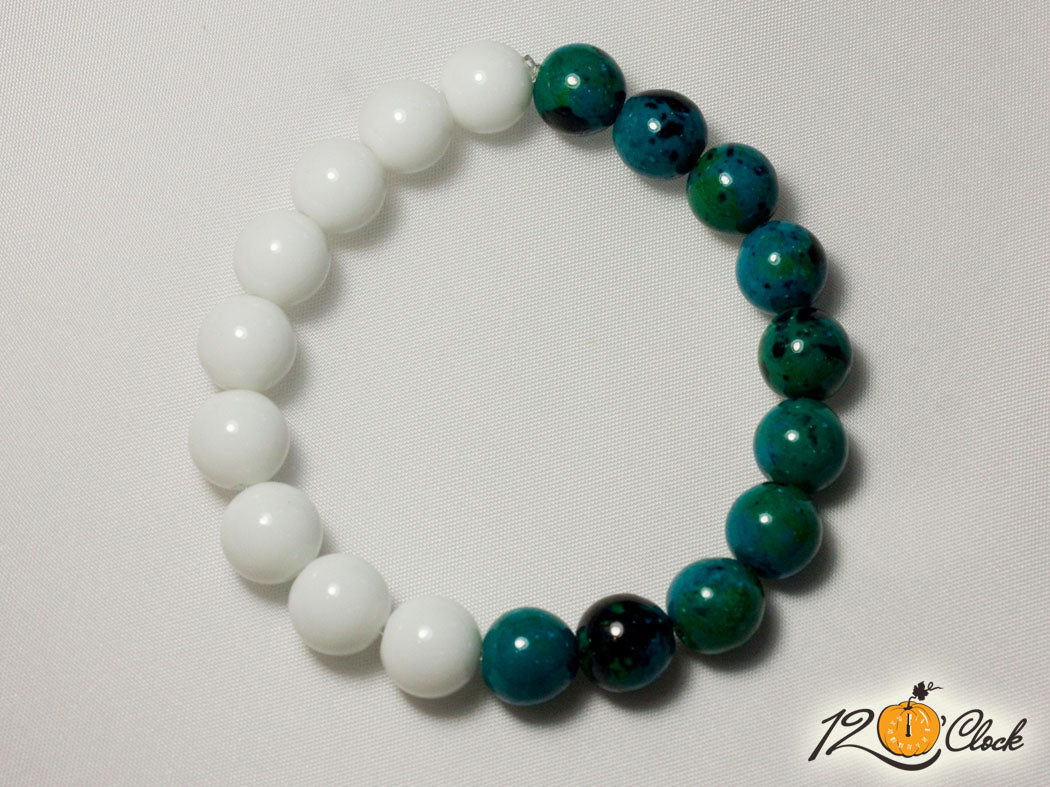 Холистична гривна зелена хризокола и бял ахат от Twelve O'clock