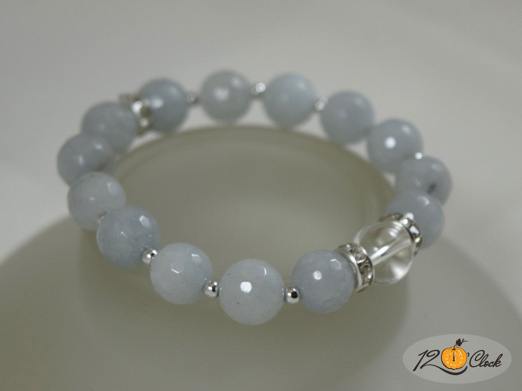 Гривна Аквамарин с планински кристал - зодия Рак от Twelve O'clock