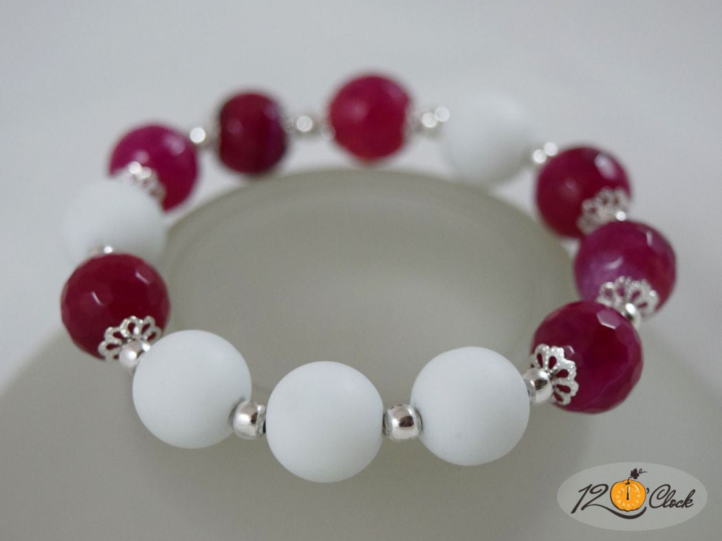 Гривна розов фасетиран ахат - зодия Овен от Twelve O'clock