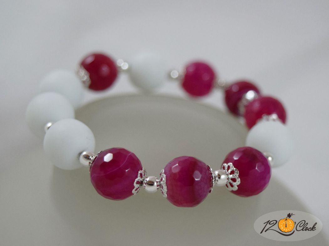 Гривна розов фасетиран ахат - зодия Овен от Twelve O'clock