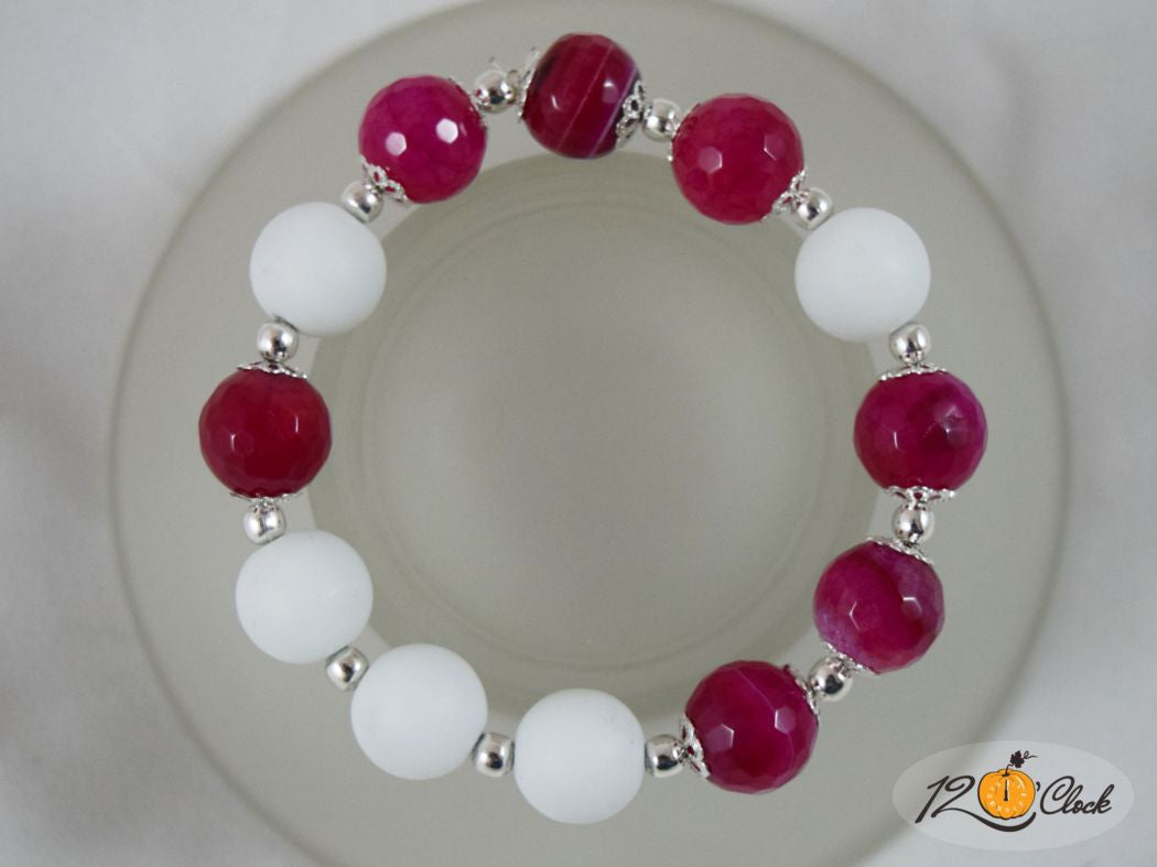 Гривна розов фасетиран ахат - зодия Овен от Twelve O'clock