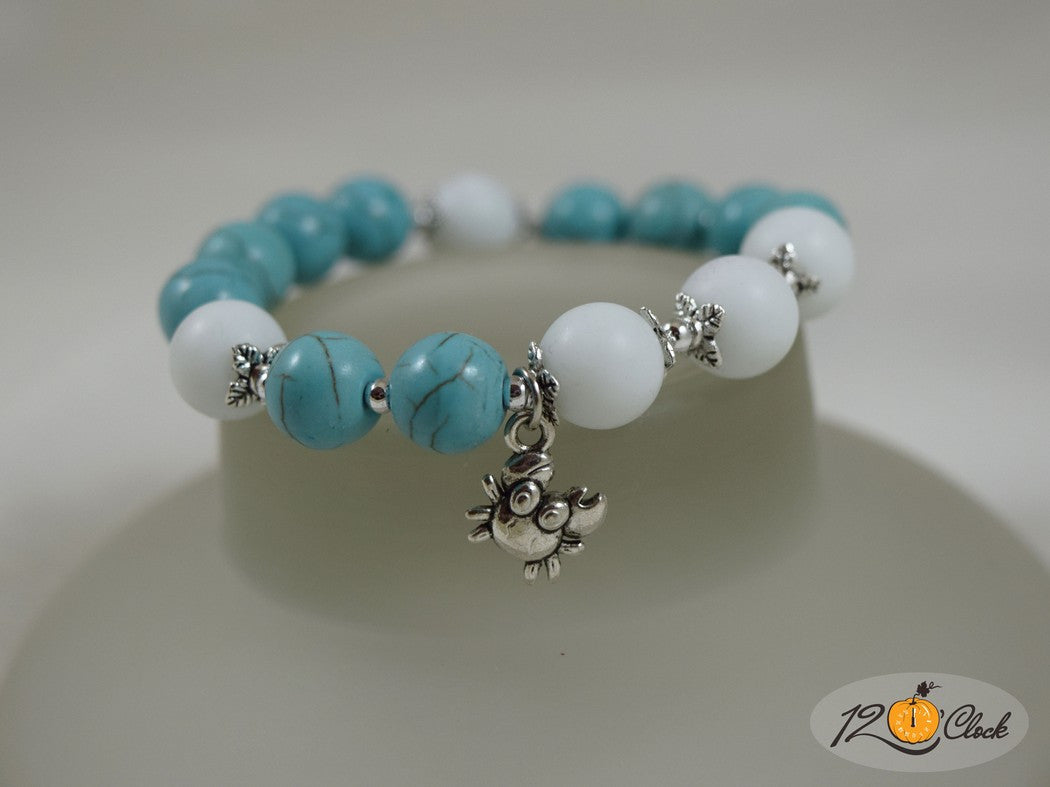 Гривна Син тюркоаз и ахат - зодия Рак от Twelve O'clock